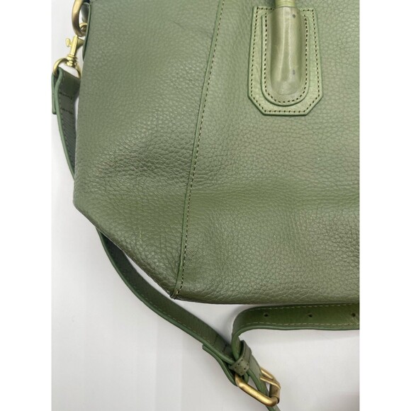 J. W. Hulme "SKYE" Glazed Pebble Grain Leather Satchel - Olive Green - Picture 8 of 16